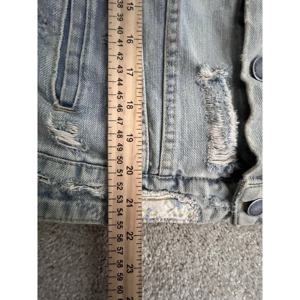 John John Denim Jacket‎ Light Wash Small Distressed Made In Heaven - Picture 9 of 11